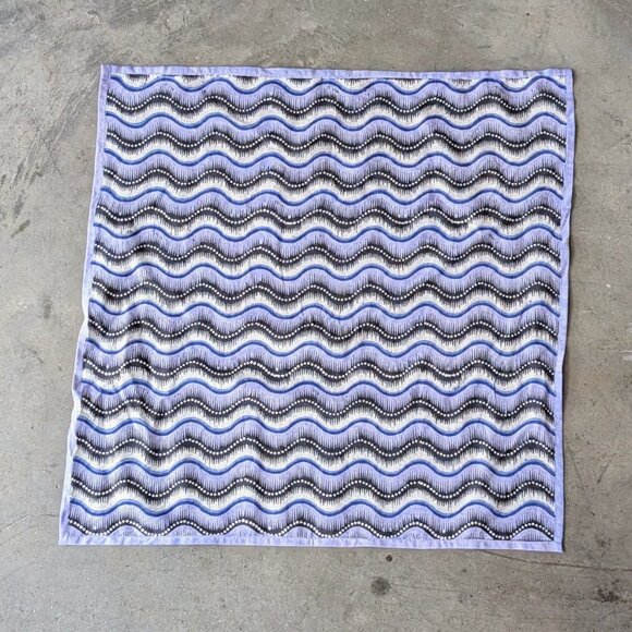 Block Shop Textiles Purple Blue Black Little Zipper Square Scarf Bandana - Picture 2 of 7